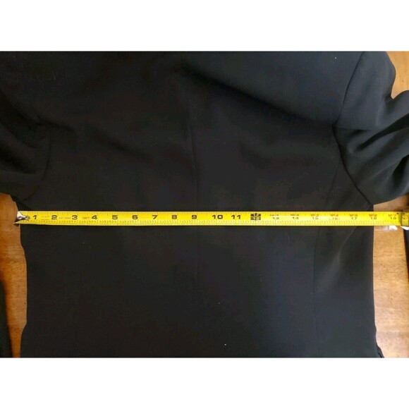 Philippe Adec Paris Women's Black Oversized Long Blazer Jacket Coat Size 8 - Picture 9 of 10